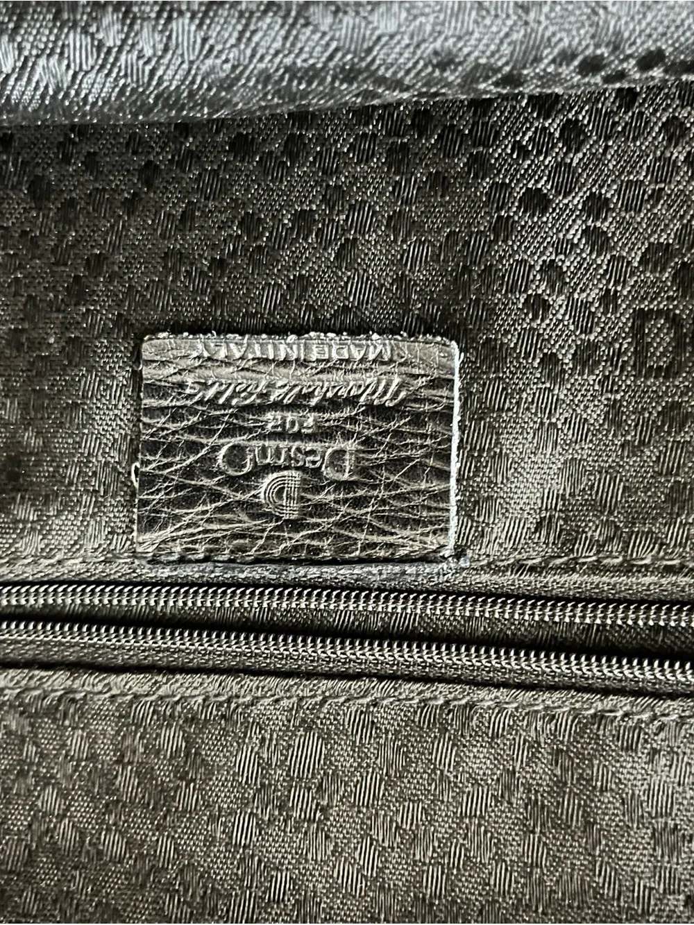 Men's Black Leather Briefcase with Brown Textured Accent